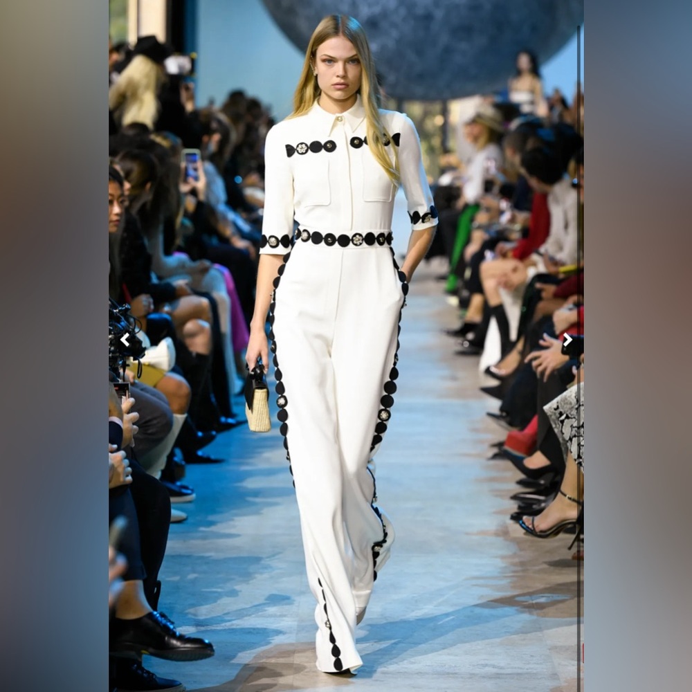 Elie Saab Studded Cady Jumpsuit in White - Picture 2 of 13